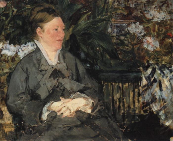 Edouard Manet Mme Manet im Gewachshaus oil painting image